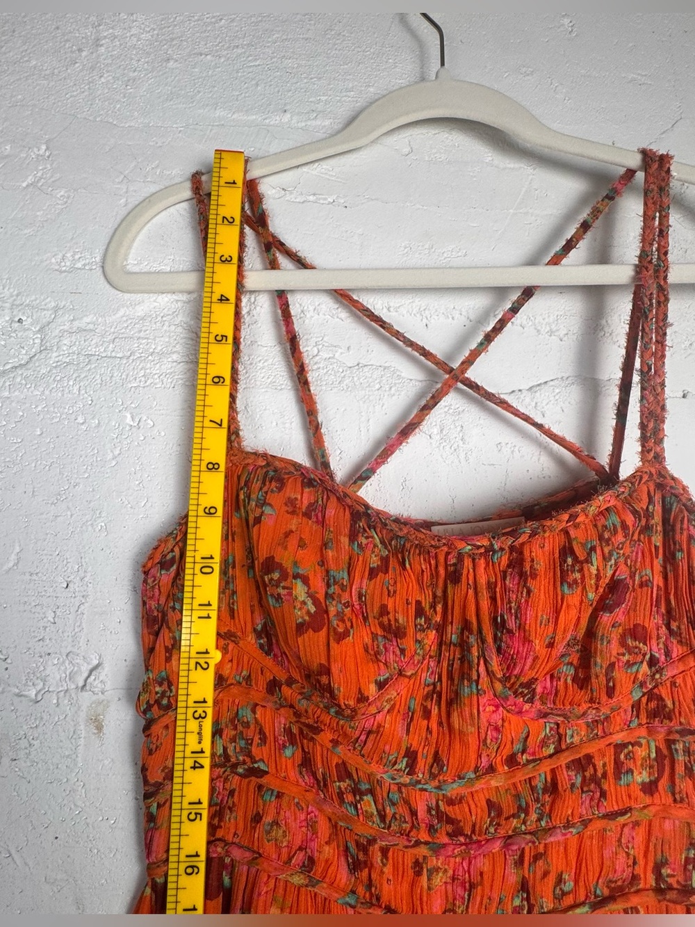 ULLA JOHNSON Ines Gown Orange Floral Smocked Maxi Dress Size 6 100% Silk Dress - Picture 9 of 16